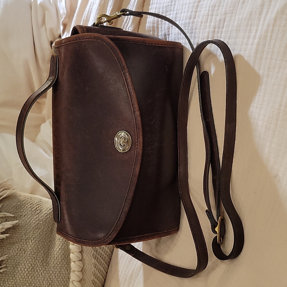 Vintage hand crafted leather crossbody